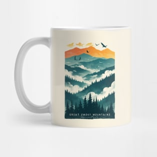 Great Smoky Mountains national park travel poster Mug